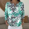 Sudadera con Botones y Cuello en V de Nuevo Estilo Transfronteriza de Manga Larga Otoño e Invierno con Estampado Moda Personalizada Chaqueta Suéter Casual para Mujer