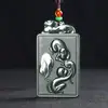 Xinjiang Hetian Jade Jade Verde Material Fino Doze Deuses Guardiões do Zodíaco Pingente Jade Pingente do Deus Guardião do Ano de Nascimento Modelo de Suprimento Pingente de Jade