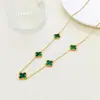 Explosões transfronteiriças 13MM lucky five-flower four-leaf clover suit joias pulseira Joker moda colar brincos conjunto de três peças