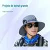 Chapéu de Sol Masculino de Verão com Proteção UV, Chapéu de Sol com Cobertura Facial para Pesca, Chapéu de Sol de Aba Larga, Chapéu de Pescador, Feminino Outono e Inverno