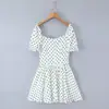 Atacado de Fabricantes de Roupas Femininas Transfronteiriças Novos Modelos 2025, Popular no Aliexpress, Vestido Fashion de Manga Curta com Bolinhas Estilo Francês