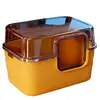 Bandeja de arena para gatos completamente cerrada extragrande, Anti-salpicaduras, Anti-olores, Inodoro para gatos transparente extragrande, Bandeja de arena especial para gatos