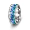 Anillos de Acero de Titanio Europeos y Americanos Incrustados con Diamantes de Amazon, Anillos de Moda Sencillos para Pareja, Joyería, Accesorios de Acero Inoxidable Más Vendidos