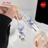 Protector de Cable de Datos con Patrón de Colibrí de Gema Vibrante, Antiroturas, Antirayaduras, Datos para Teléfono Móvil Tipo-C