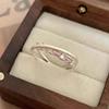 Anillo de Diamante Rosa Dulce y Genial para Mujer, Anillo Dulce de Nicho para Pareja, Anillo Abierto de Moda Personalizado