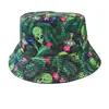 Chapéu de Pescador Estampado Transfronteiriço, Reversível, Unissex, Chapéu para Proteção Solar ao Ar Livre, Chapéu Bucket Tendência e Estiloso para Sol