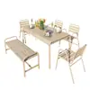 Mesas y Sillas de Aleación de Aluminio para Exteriores en Color Champagne para Balcón, Patio, Jardín, Mesas y Sillas de Comedor para Calles Comerciales, Tiendas de Té con Leche y Cafeterías