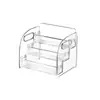 Caja Organizadora de Cosméticos Escritorio Tocador Acrílico Transparente Tipo Escalera Multicapa Organizador para Perfume, Lápiz Labial y Productos para el Cuidado de la Piel