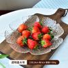 Nordic simples casa transparente Phnom Penh vidro salada tigela criativa de quatro folhas martelo padrão pratos Internet Celebrity Tableware Set