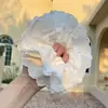 Scrunchie Estilo Floresta Encantada Verde para Mulheres, Elástico de Cabelo de Luxo com Laço de Pérola, Acessório de Cabelo Trançado