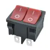 Interruptor de tipo barco KCD1 doble tiro doble tiro seis pines dos posiciones Balancín rojo doble tiro doble tiro interruptor de encendido/apagado