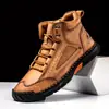 Botas Martin Populares de Gran Tamaño Transfronterizas Zapatos de Cuero para Hombre Otoño e Invierno Nuevos Casuales Versátiles Botas de Caña Alta Botas de Trabajo para Exteriores