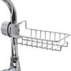 Estante de Almacenamiento para Grifo de Cocina del Hogar Cesta Drenante para Esponja de Fregadero Suministros de Baño Estante de Almacenamiento para Inodoro Sin Taladrar