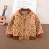 Casaco para meninos primavera e outono 2024, novo casaco casual infantil, estilo ocidental, top casual para bebês meninas