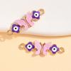 INS - Corona de mariposa de aleación nueva y simple con forma de ojo malvado, conector doble para colgar, accesorios de joyería DIY, pulseras y collares.