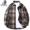 Camisa de Lana a Cuadros para Hombre Nueva Primavera y Otoño Retro Holgada Moderna Camisa a Cuadros Estilo Americano Moda Urbana Moderna Top
