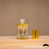 Botella Octagonal Personalizada Nueva de 6 ml con Sello Dorado para Aceite Esencial, Botella para Decantar Perfume, Botella de Vidrio, Botella Roll-On para Masaje