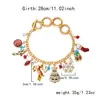 Set de Collar y Pulsera Navideño Nuevo de Moda Transfronterizo Europeo y Americano Pulsera de Reno Muñeco de Nieve Árbol de Navidad Regalo de Vacaciones