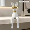 Adorno de Conejo en Postura Sentada Gabinete de TV Lujo Ligero Sala de Estar Gabinete de Vino Escritorio Decoración del Hogar Nicho de Alta Gama Sensación de Alta Gama