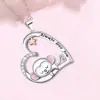 Pequeo Mono Lindo Dibujo Animado Personalidad Moda Versátil Simple Colgante en Forma de Corazón Collar Nuevo Conmemorativo Fresco Collar