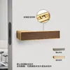 Fechadura de porta minimalista ecológica para uso doméstico, maçaneta de porta interna de madeira de nogueira, magnética, silenciosa, universal para quarto e banheiro
