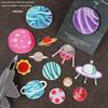 Etiqueta de bordado de computador Acessórios de vestuário Crachá Planet Spaceship Cloth Label Hand Book Accessories Auto-colando adesivos de pano de bordado