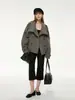 Nueva colección de invierno 2026: Abrigo de mezcla de lana al 50%, top casual de estilo europeo y americano para mujer, corte holgado, de doble botonadura, con cinturón