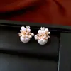Pendientes de Perla de Caballo con Aguja de Plata Bañada en Oro Real de 18K, Pendientes Versátiles de Lujo Ligero para el Año de Nacimiento, Pendientes de Moda y Elegantes para Mujer
