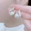 Pendientes de moda 2023 con forma de corazón, con microincrustaciones de perlas de imitación y amor de por vida, elegantes y a la moda.