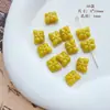 Serie Verde Amarillo de Fuegos Artificiales de Vidrio Checo Doméstico Placa Grabada Hoja Hecha a Mano Pintada con Oro Materiales y Accesorios para Pulsera DIY