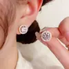 Pendientes de Plata 925 con Cierre de Rosca, No Necesitas Quitarte los Pendientes al Dormir, para Mujer con Cristales de Diamante Brillantes, Lujo Accesible Elegante, Pendientes de Nicho de Lujo Accesible de Gama Alta