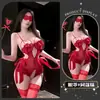 Lencería coqueta sexy de encaje Chao Mu, deseo puro, con aros, push-up, fácil de llevar, camisón erótico de una pieza mariposa para mujer