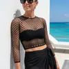 Cobertura de praia europeia vestido sexy vazado proteção solar saia de praia sexy produtos de fábrica em estoque