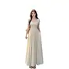 Vestido Largo con Cintura Ajustada, Diseño de Cuello en U y Manga Corta, Estilo Hepburn Francés, Galería de Verano, Atuendo de Verano Talla Grande para Mujeres con Tallas Grandes
