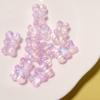 Transparente glitter menina cadeia de telefone móvel frisado ins handmade diy acessórios soltas contas de furo reto acessórios arco urso