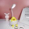 Lámpara de escritorio LED de huevo de pato de dibujos animados portalápices para niños estudiantes lámpara de escritorio recargable por USB con soporte para teléfono móvil