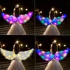 Natal Halloween Fantasia Casaco de Penas Neon Tecido Asas de Anjo Asas Luminosas Adereços para Show Foto Presente