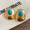 Pendientes Ovalados de Resina Geométrica con Aguja de Plata Vintage Estilo Francés, Pendientes Exquisitos de Lujo Ligero de Gama Alta con Sentido del Diseño para Mujeres