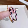Pendientes de Aro con Estampado de Leopardo Rosa Estilo Coreano Otoño e Invierno Retro Elegantes Maillard Diseño de Nicho de Alta Gama Tendencia