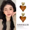 Pendientes Retro Marrón Maillard para Mujer Nuevos Pendientes de Otoño e Invierno Lujo Ligero Temperamento Pendientes de Gama Alta Pendientes de Estilo Étnico