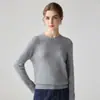 Nuevo suéter de cachemira suave y esponjoso como una nube para mujer, cuello redondo, color liso, tejido sencillo, corte relajado, suéter básico para otoño e invierno