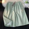 Shorts de Seda Gelada de Verão para Homens, Corte Solto, Estilo Sal, Novos Calças Casuais de Perna Larga de Comprimento Médio 2026, Shorts Tendência de Perna Reta de Comprimento no Joelho