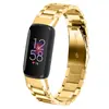 Adecuado para correa de reloj inteligente Fitbit Luxe Correa de acero inoxidable magnética Milanesa de tres esferas pulsera de metal para reloj