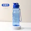 Taza de Agua Deportiva de Gran Capacidad Plástico Transparente PET Tapa abatible para Agua Fría con Cuerda de Laca Exterior Nueva Botella de Agua Regalo Publicitario