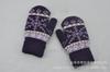Luvas de Lã de Malha Jacquard de Floco de Neve Extra Espessas para Mulheres Adultas Veludo de Inverno