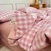 Juego de ropa de cama de cuatro piezas de algodón lavado, ropa de cama de algodón puro modelo nuevo 2026, sábana, funda de edredón, juego de ropa de cama de tres piezas