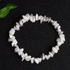 Pulsera de mujer de piedra mineral en bruto de cristal natural, pulsera de grava irregular de cristal rosa con cuerda elástica, joyería de regalo