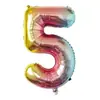 Versión Americana Cuerpo Delgado 32 pulgadas Número Globos de Papel de Aluminio Color Degradado Oro Plata Oro Rosa Globos Numéricos Venta al por Mayor