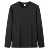 Camisetas de manga larga con cuello redondo de algodón puro para hombre hechas a medida, adecuadas para uniformes de equipo, ropa corporativa, artículos promocionales y eventos culturales; tops versátiles con diseños estampados