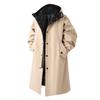 Otoño 2025 Nuevo Cortavientos de Color Sólido Holgado Estilo Carga Talla Grande Casual de Longitud Media con Capucha Chaqueta para Hombre